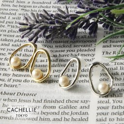 【CACHELLIE カシェリエ】 パール × メタル オーバル セラミック ポスト ピアス (C8880)レディース 正規品 アクセサリー イヤリング 両耳用 金属アレルギー対応 ナチュラル シンプル きれいめ 上品 ギフト プレゼント 30代 40代 50代 60代 母の日 クリスマス ギフト プレゼント
