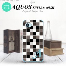 【SHV38】【スマホケース/スマホカバー】【アクオス セリエ ミニ】SHV38 スマホケース AQUOS SERIE mini ケース アクオス セリエ ミニ イニシャル スクエア グレー nk-shv38-1016ini【メール便送料無料】