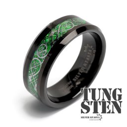 超硬 タングステンリング 指輪 メンズ ブラック 黒 ドラゴンリング プレゼント silver kyasya限定 金属アレルギー対応 男性