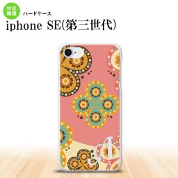 iPhoneSE 3 iPhoneSE 3 スマホケース ハードケース エスニック 花柄 ピンク ベージュ +アルファベット メンズ レディース nk-ise3-1582i