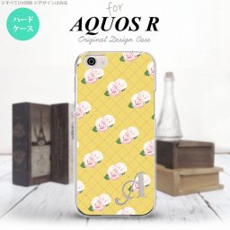 【SH03J】【スマホケース/スマホカバー】【アクオス R】SH03J スマホケース AQUOS R ケース アクオス R イニシャル 花柄・バラ（J） 黄 nk-sh03j-265ini【メール便送料無料】