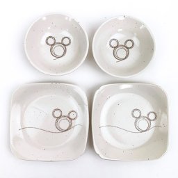 ディズニー ペア取り皿セット(中) ミッキー ステッチライン 皿 キッチン ランチ パーティー ギフト