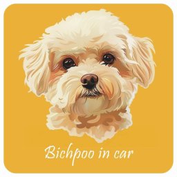 ドッグ カーステッカー イラスト付 Dog in Car ビションプー Bタイプ セーフティサイン 犬種別 正方形 13x13cm シール リア あおり運転対策 Dog Sticker 屋外 屋内 防水 かわいい おしゃれ 安全対策 カーサイン