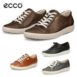 エコー ecco スニーカー レザースニーカー レディース 靴 430003 SOFT 7 W 本革 レースアップ ローカット カジュアル シンプル 快適な履き心地 コンフォートシューズ