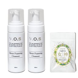 お得セットユーグレナ女神90粒＋VOS モイストフォーミングクレンザー 150ｍｌ×2個　洗顔料　moist foaming cleanser　VOS洗顔
