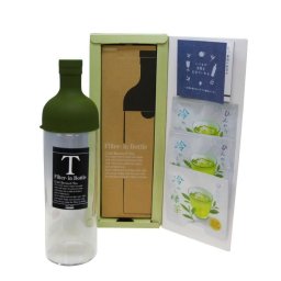 水出し緑茶ボトルギフトセット (ハリオ フィルターインボトル＆メッセージ緑茶)【内祝い・御祝い】／HARIO 宇治玉露 宇治煎茶 水出し茶 日本茶 御礼 内祝い 誕生日 結婚祝い 結婚内祝い ウェディングギフト 新築祝い 新居祝い 引っ越し祝い