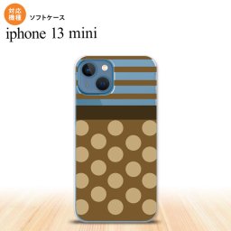 iPhone13mini iPhone13 mini ケース ソフトケース ドット ボーダー 茶 iPhone ミニ 5.4インチ  おしゃれ かわいい メンズ レディース キッズ デザインたくさん nk-i13m-tp783