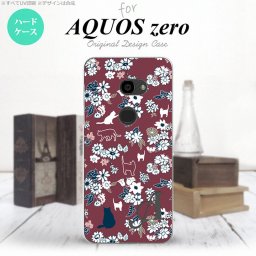 AQUOS zero アクオス ゼロ 801SH スマホケース カバー ハードケース 猫と花 紫 イニシャル 対応 nk-801sh-1722i[スマホ,スマホケース,スマホカバー,ケース,カバー,ジャケット]