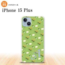 iPhone15 plus iPhone15 plus スマホケース 背面ケースソフトケース 花柄 バラ ドット 小 緑 +アルファベット 2023年 9月発売 nk-i15pl-tp248i