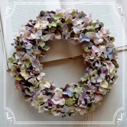 アジサイリース アートフラワー（造花）完成品■送料無料■