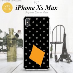 iPhoneXsMax iPhone XS Max スマホケース ソフトケース トランプ 水玉 ダイヤ 黒 オレンジ メンズ レディース nk-ixm-tp549
