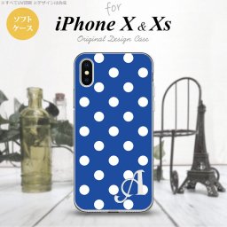 【iPhoneX】【スマホケース/スマホカバー】【アイフォンX】iPhoneX スマホケース ケース アイフォンX イニシャル ドット・水玉 青 nk-ipx-tp837ini【メール便送料無料】