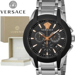 VERSACE ヴェルサーチ ベルサーチ メンズ 腕時計 キャラクター クロノグラフ 男性用 スイス製 ベルサーチェ VERSACE CHARACTER ブラック VEM800218