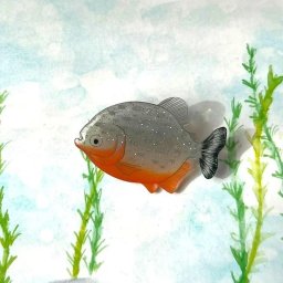 「ピラニア ブローチ 」　ピラニア ブローチ マグネット 海の生き物 アクセサリー　レディース　可愛い　カラフル　日本製　ナチュラル　プチギフト　ギフト