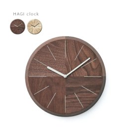 HAGI clock circle Bevel 壁掛け時計 丸 略字[木製 壁掛時計 おしゃれ モダン シンプル 掛け時計 掛時計 アナログ時計 アナログ 文字盤 数字なし オシャレ 北欧 風 インテリア] 1-2W