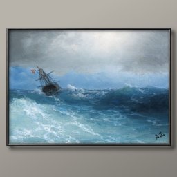 イヴァン アイヴァゾフスキー Ship in a storm A3 サイズ ポスター アート おしゃれ 絵画 インテリア 北欧 イラスト マット紙 艶消し アートパネル 額 フレーム デザイン 壁掛け ギフト 新築祝い ディスプレイ 引越し祝い　新生活　空間デザイン 