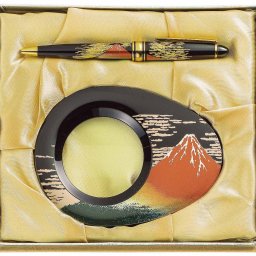 【送料無料】 山中漆器 漆芸ルーペ・BPセット　赤富士（B）なごみや本舗（ステーショナリーセット 高級 工芸品 お歳暮 外国人 お土産 日本製 ギフト 海外発送可 プレゼント お土産 御礼 お祝 記念 誕生日  お中元）なごみや本舗