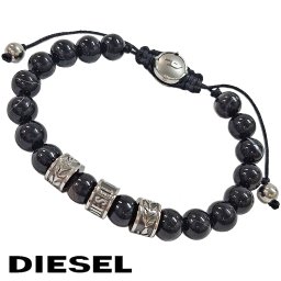 DIESEL ディーゼル ブレスレット DX1101040 メンズ アゲートビーズ ステンレスロンデル モヒカン 海外正規品 無料ラッピング可