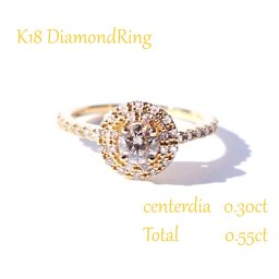 【送料無料】K18【0.55ct】ダイヤモンド リング  代引手数料無料 品質保証書 指輪 ジュエリー レディース ダイヤ ダイア ダイヤリング 豪華 大粒 ダイヤモンドリング  4月誕生石 新作 人気 おしゃれ 可愛い プレゼント 贈り物ber0432