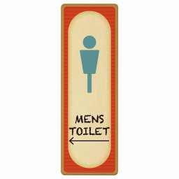 トイレ プレート 木製 MENS レトロ デザイン 左 矢印 長方形 縦書き 6x18cm 方向案内 進路ドア サインステッカー ピクトサイン トイレマーク表示 案内 注意 施設 御手洗 TOILET おしゃれ シンプル 安全対策