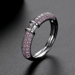 リング キュービックジルコニア ブルー グリーン ピンク イエロー レッド 真鍮 シルバー 11号 14号 16号 18号 ハーフエタニティ パヴェ 幅3.9mm r19080907