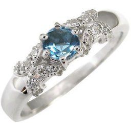 ブルートパーズ 婚約指輪 11月誕生石 18金 一粒 リング