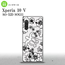 Xperia10V Xperia10V 背面ケース カバー ステンドグラス風 おしゃれ ホヌとハイビスカス ホワイト ステンドグラス風 2023年 7月発売 nk-xp105-sg44