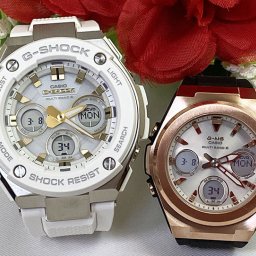 恋人たちのGショック ペアウオッチ G-SHOCK BABY-G  カシオ 2本セット 電波ソーラー GST-W300-7AJF MSG-W600G-1AJF ラッピング無料 手書きのメッセージカードクリスマス プレゼント 誕生日 御祝い還暦 銀婚式 結婚記念日 婚約