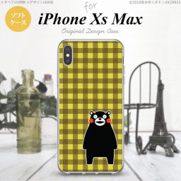 iPhoneXsMax iPhone XS Max スマホケース ソフトケース くまモン チェック 黄 メンズ レディース nk-ixm-tpkm17