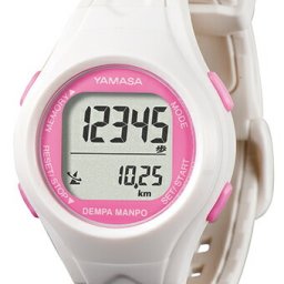 ウォッチ万歩計 ホワイト×ピンク DEMPA MANPO TM-460WP