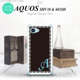 【603sh】【スマホケース/スマホカバー】【アクオス Xx3 ミニ】603sh スマホケース AQUOS Xx3 mini ケース アクオス Xx3 ミニ イニシャル レース柄（A） 白×黒 nk-603sh-363ini【メール便送料無料】