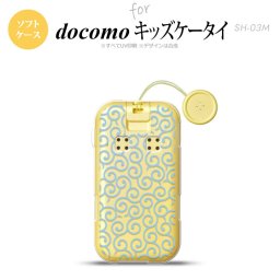SH-03M キッズケータイSH-03M スマホケース ソフトケース 唐草 クリア 水色 メンズ レディース nk-sh03m-tp1127