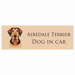 名入れ可 ドッグ カーステッカー イラスト付 Dog in Car エアデールテリア Bタイプ セーフティサイン 犬種別 長方形 20x6.7cm シール リア あおり運転対策 Dog Sticker 屋外 屋内 防水 安全対策 カーサイン
