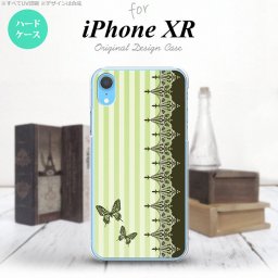 iPhoneXR iPhone XR スマホケース ハードケース バタフライ 蝶 レース 緑 メンズ レディース nk-ipxr-1281
