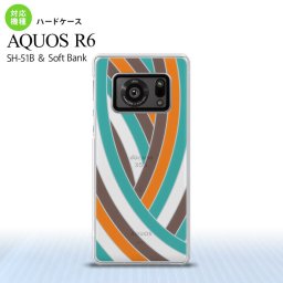 SH-51B AQUOS R6 AQUOS R6 背面ケース カバー ステンドグラス風 おしゃれ 帯 グリーンブラウン ステンドグラス風 かわいい おしゃれ 背面ケース nk-r6-sg19