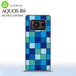 SH-51B AQUOS R6 AQUOS R6 背面ケース カバー ステンドグラス風 おしゃれ スクエア ブルー ステンドグラス風 かわいい おしゃれ 背面ケース nk-r6-sg09