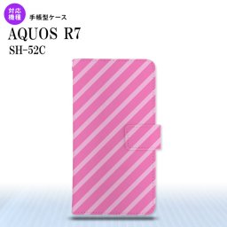 SH-52C AQUOS R7 手帳型スマホケース カバー ストライプ ピンク  nk-004s-r7-dr715
