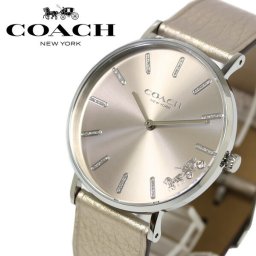 COACH コーチ PERRY ペリー ベージュ シルバー 腕時計 ブランド レディース クオーツ レザー おしゃれ シンプル ギフト 14503853