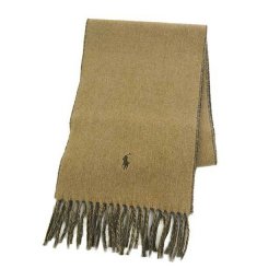 ポロラルフローレン Polo Ralph Lauren PC0228 CLASSIC REVERSIBLE SCARF クラシック リバーシブル スカーフ ウール ブレンド マフラー 232 DK CAMEL/ALPINE BROWN キャメル＋アルペンブラウン