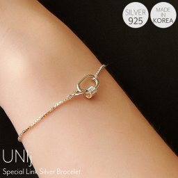  ブレスレット シルバー925 金属アレルギー対応 チェーン スペシャル リンク レディース アクセサリー シンプル カジュアル フォーマル 韓国ジュエリー ブランド 流行 大人 結婚式 長さ調整可能 アジャスター付き UNIJ ユニジェイ