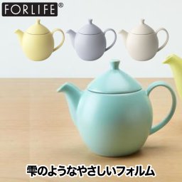 ティーポット おしゃれ 北欧 【送料無料】 FOR LIFE デューティーポット 414ml 急須 茶漉し ステンレス 取っ手付き お茶ポット 茶器 カラフル 陶器 セラミック ポット 丸い 小型 コンパクト 電子レンジOK 食器 緑茶 紅茶 お茶 細目 シンプル 可愛い 新生活 プレゼント ギフト