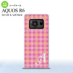 SH-51B AQUOS R6 AQUOS R6 スマホケース ハードケース チェック B ピンク +アルファベット メンズ レディース nk-r6-434i