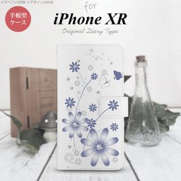 iPhoneXR iPhone XR 手帳型スマホケース カバー 花柄 ガーベラ 透明 紫  nk-004s-ipxr-dr074
