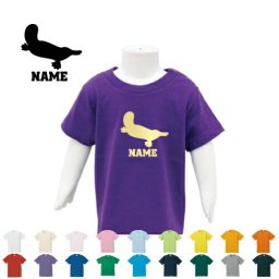 「カモノハシ」名入れTシャツ/ベビー服 キッズ服 お名前 子供服 キッズウェア こども服 入園 入学 新学期 幼稚園 保育園 小学校 ベビーウェア 入園祝い 入学祝い 【ネコポス発送可】【cf_bst】アイテム 鴨嘴、Platypus