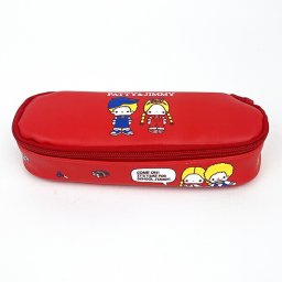 サンリオ パティ＆ジミー フルオープンポーチ レッド 小物入れ ペンポーチ 筆箱
