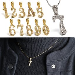 ナンバーネックレス 数字ネックレス ペンダント ジュエリー シルバー925 K18 GP ゴールド 金 スネークチェーンネックレス 誕生日 誕生月 ソウルナンバー 金属アレルギー対応