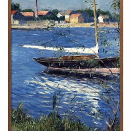 ギュスターヴ カイユボット Moored on the Seine at Argenteuil A3 サイズ ポスター アート おしゃれ 絵画 インテリア 北欧 イラスト マット紙 艶消し アートパネル 額 フレーム デザイン 壁掛け ギフト 新築祝い ディスプレイ 引越し祝い　新生活　空間デザイン 