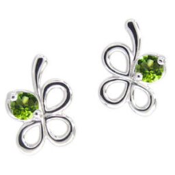 クローバー ピアス ペリドット 10金 ピアス