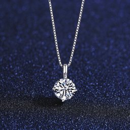 ネックレス 1Carat モアサナイト シルバー925 引き輪 40+5cm アジャスター ホワイト シルバー ベネチアンチェーン ラウンド 大粒 一粒 4本爪 定番 上品 msn008