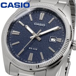 CASIO 腕時計 カシオ 時計 ウォッチ チープカシオ チプカシ アナログ クオーツ メタルバンド シルバー ネイビーテクスチャードフィニッシュダイアル 海外モデル MTP-1302DA-2A1V [並行輸入品]